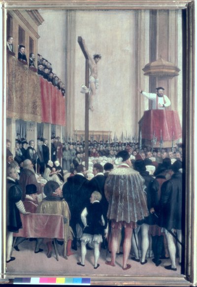 Sermon of the Papal Legate, Cornelius Musso, in the Augustinerkirche, Vienna on 1561 by Jakob Seisenegger